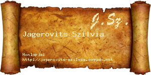 Jagerovits Szilvia névjegykártya